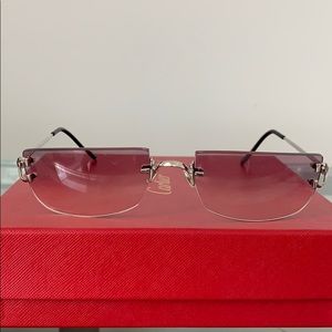 Cartier vintage rimless sunglasses silver